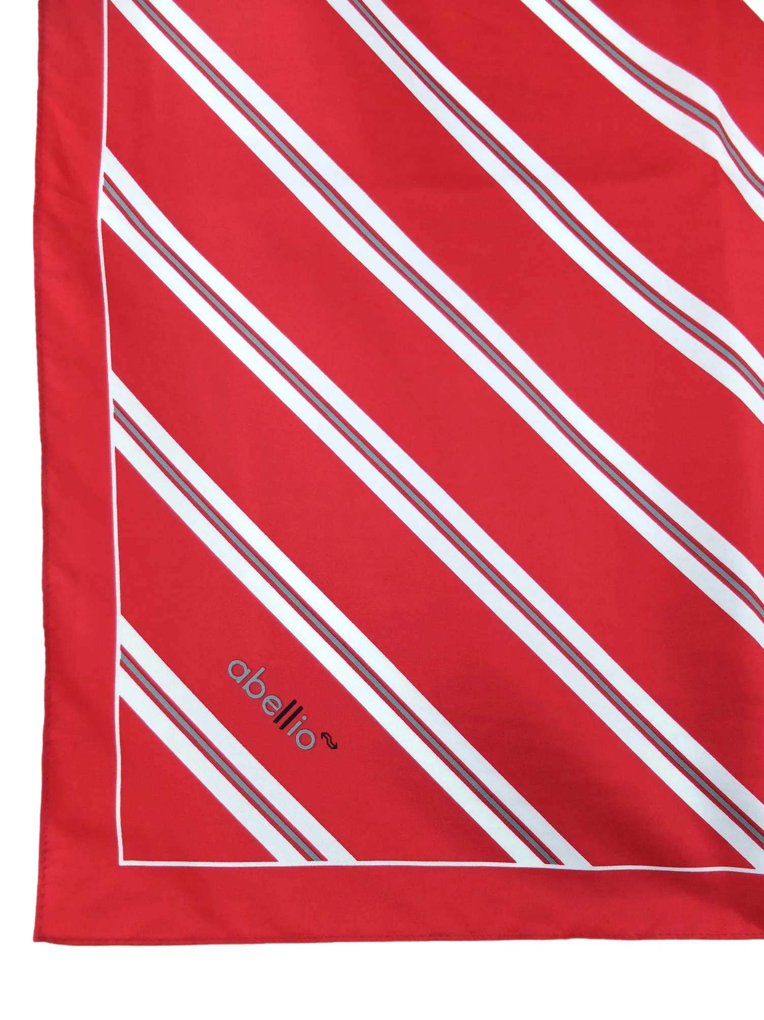 Vintage 80s Mod Retro Pinup Style Bright Red & White Striped Small Square Bandana Neck Tie Scarf