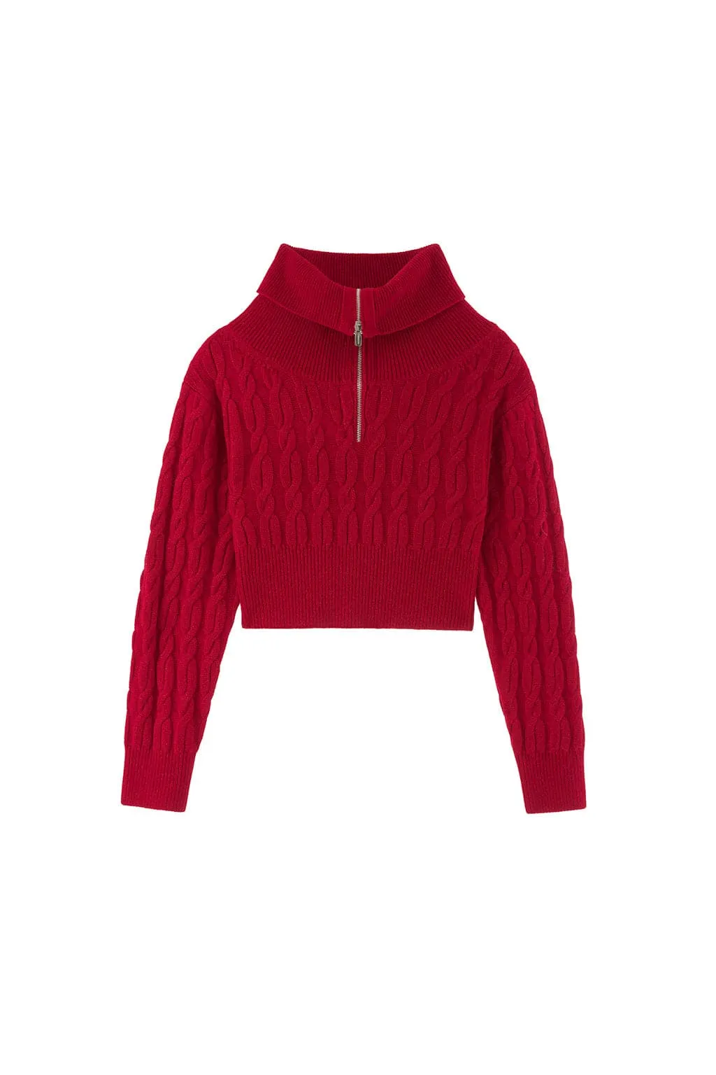 Vintage Red Zipped Wool Sweater