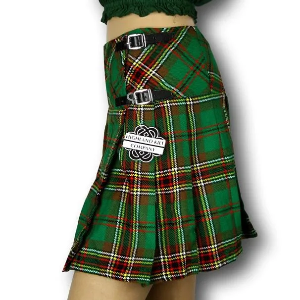 Women's Billie Kilt, Mini Skirt, Irish Tara/Murphy Tartan