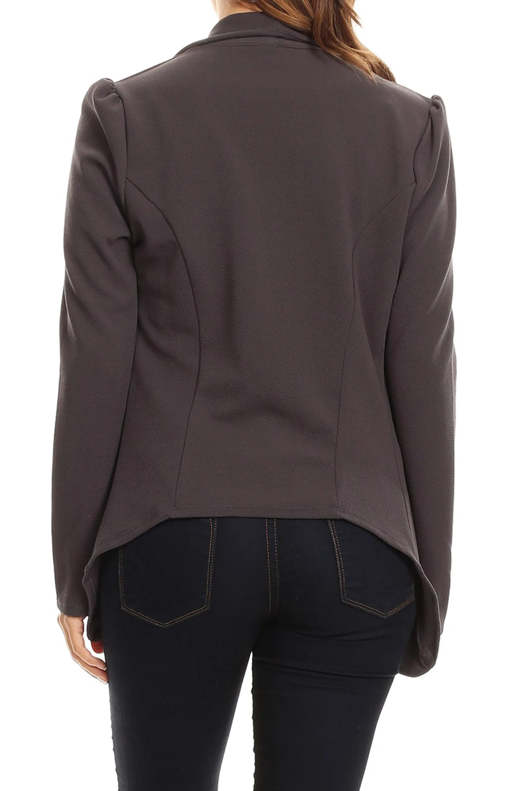 Women's Casual Solid Long Sleeve Loose Fit Open Blazer Jacket