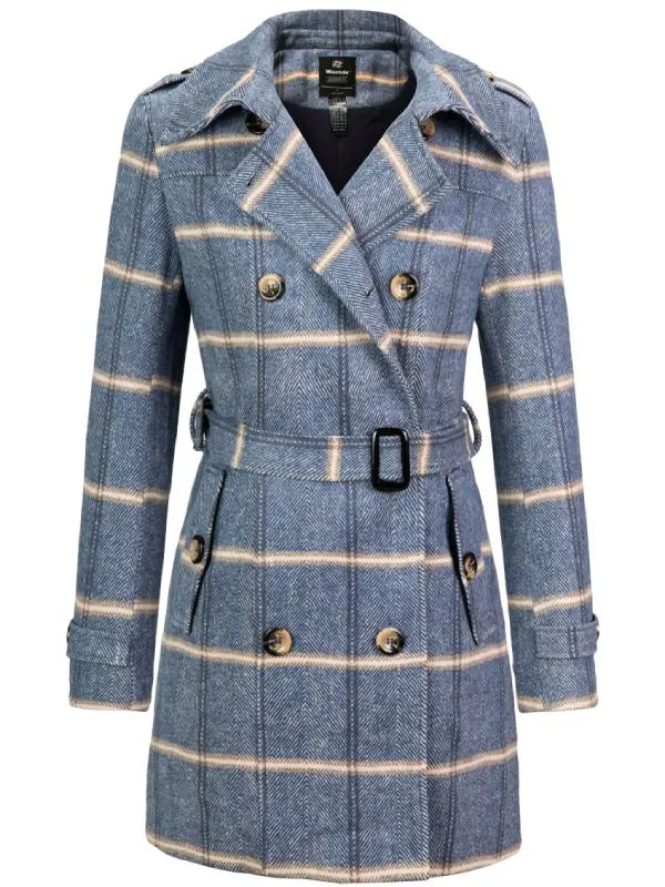 Women's Double Breasted Belted Pea Coat