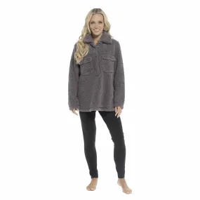 Women's Luxuriously Soft Sherpa Top and Leggings Lounge Set with Double Pockets Long Sleeve Lightweight Pajamas Ideal for Chilly Days by Daisy Dreamer