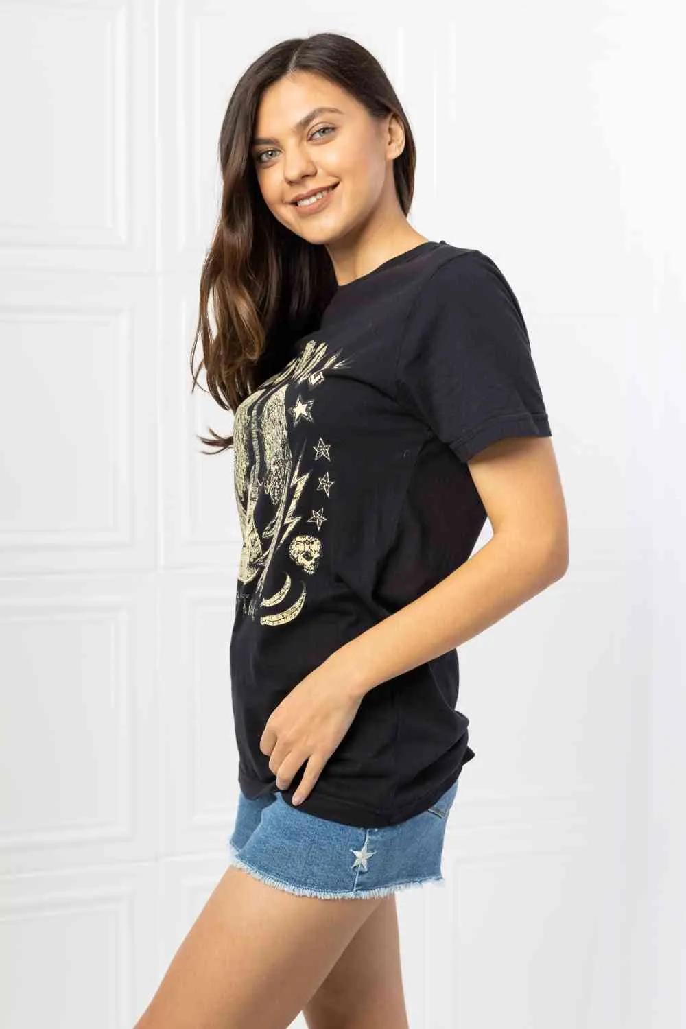 Women's mineB Full Size Rock & Roll Graphic Tee