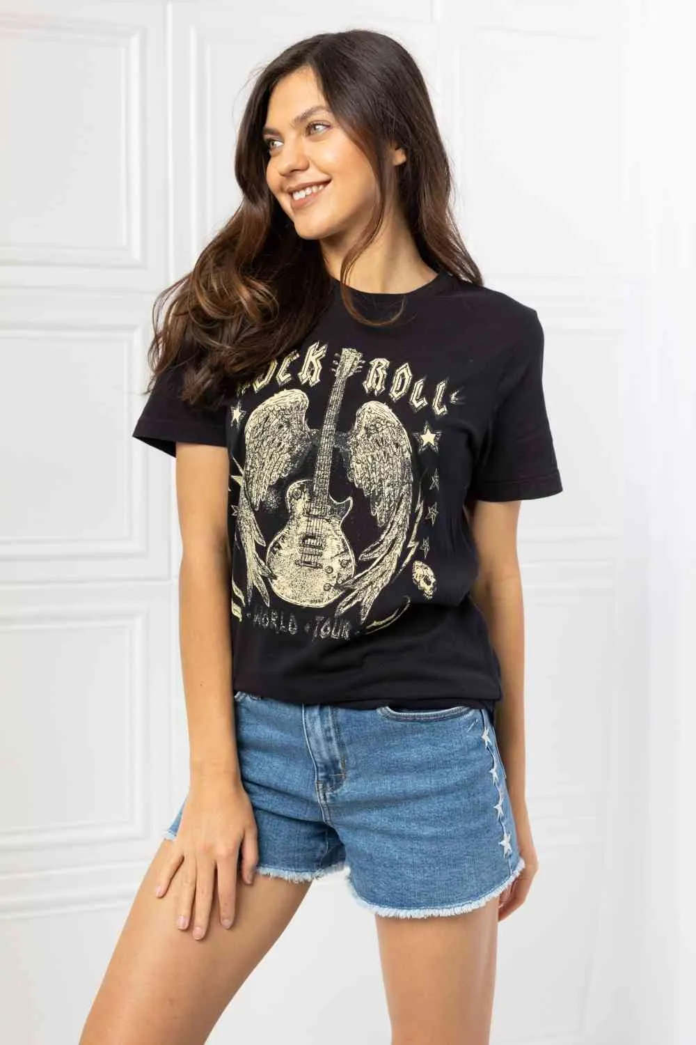 Women's mineB Full Size Rock & Roll Graphic Tee