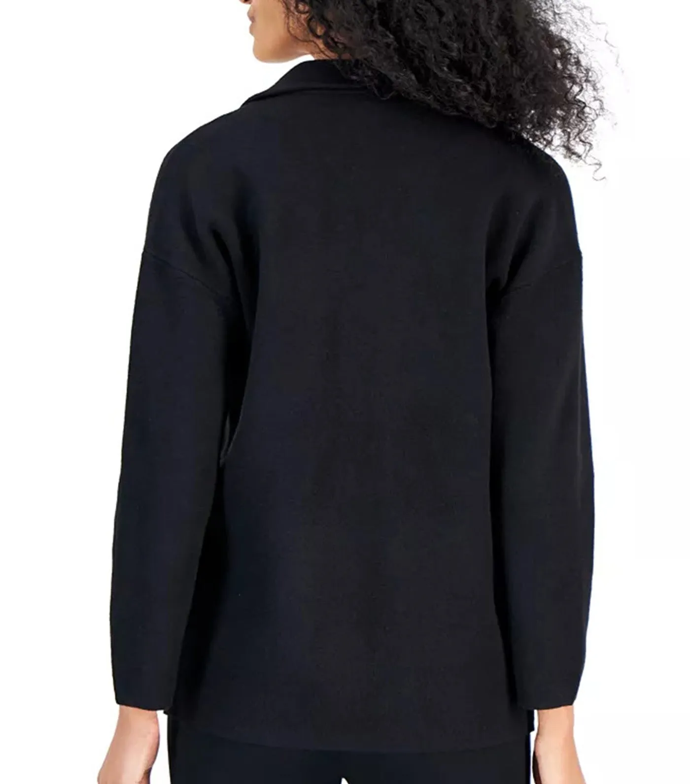 Women's Notched-Collar Long Sleeve Sweater Blazer Anne Black