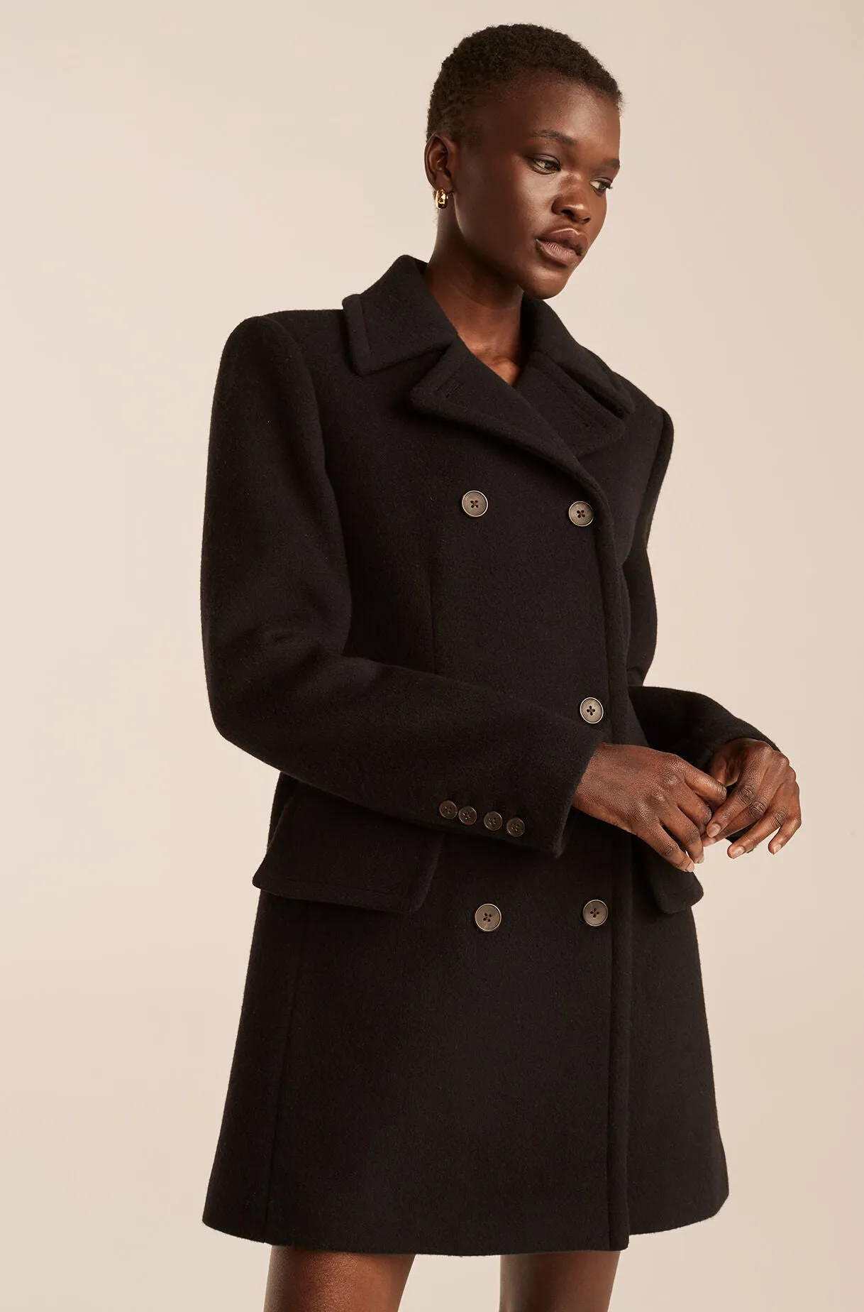 Wool Peacoat - Black