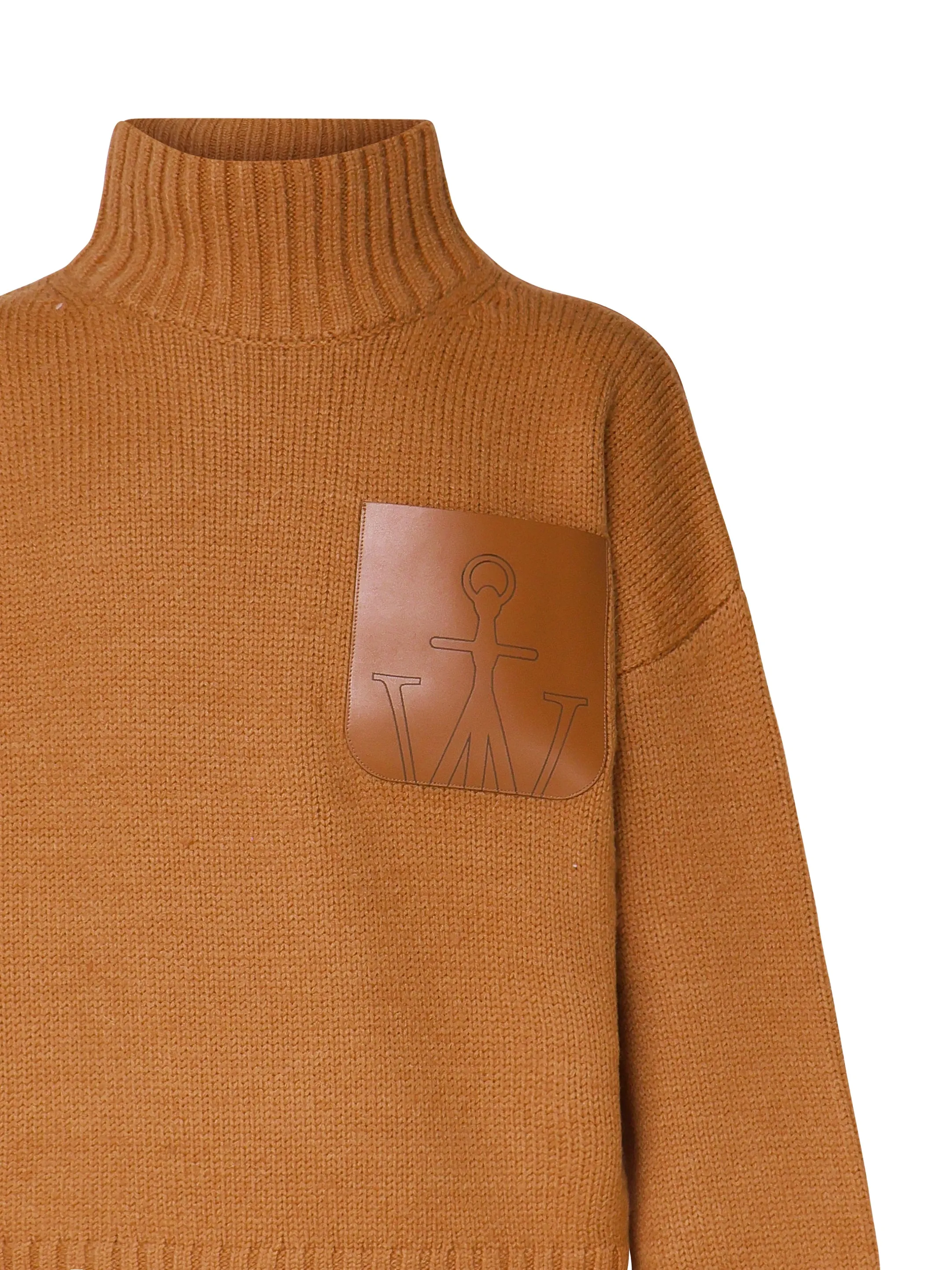 Wool Polo Neck Sweater Tobacco