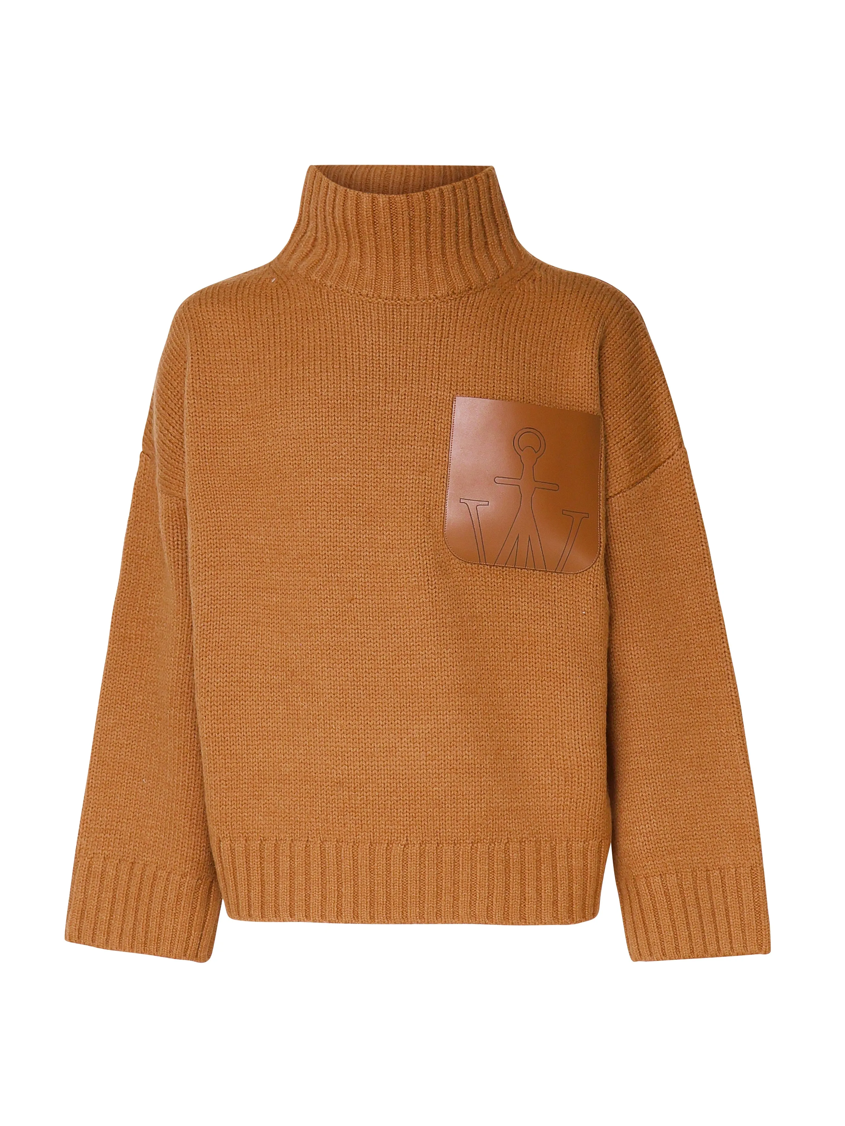 Wool Polo Neck Sweater Tobacco