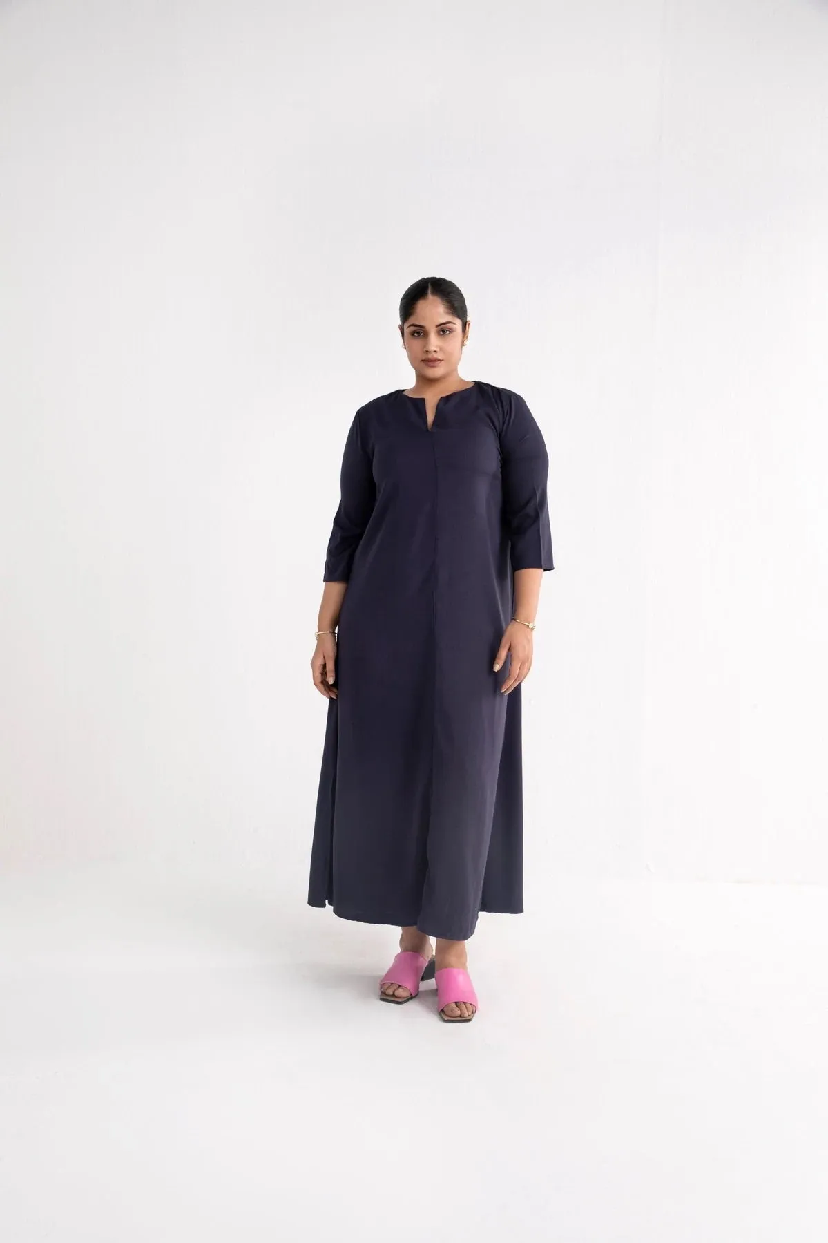 Workwear Blue Belted Maxi Dress