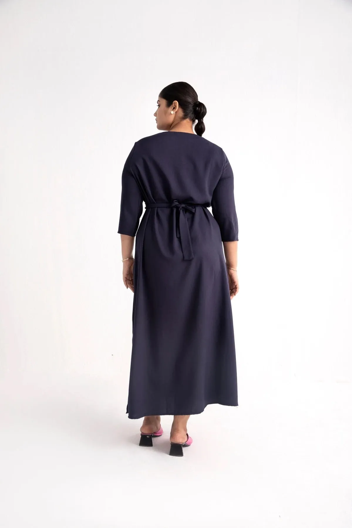 Workwear Blue Belted Maxi Dress