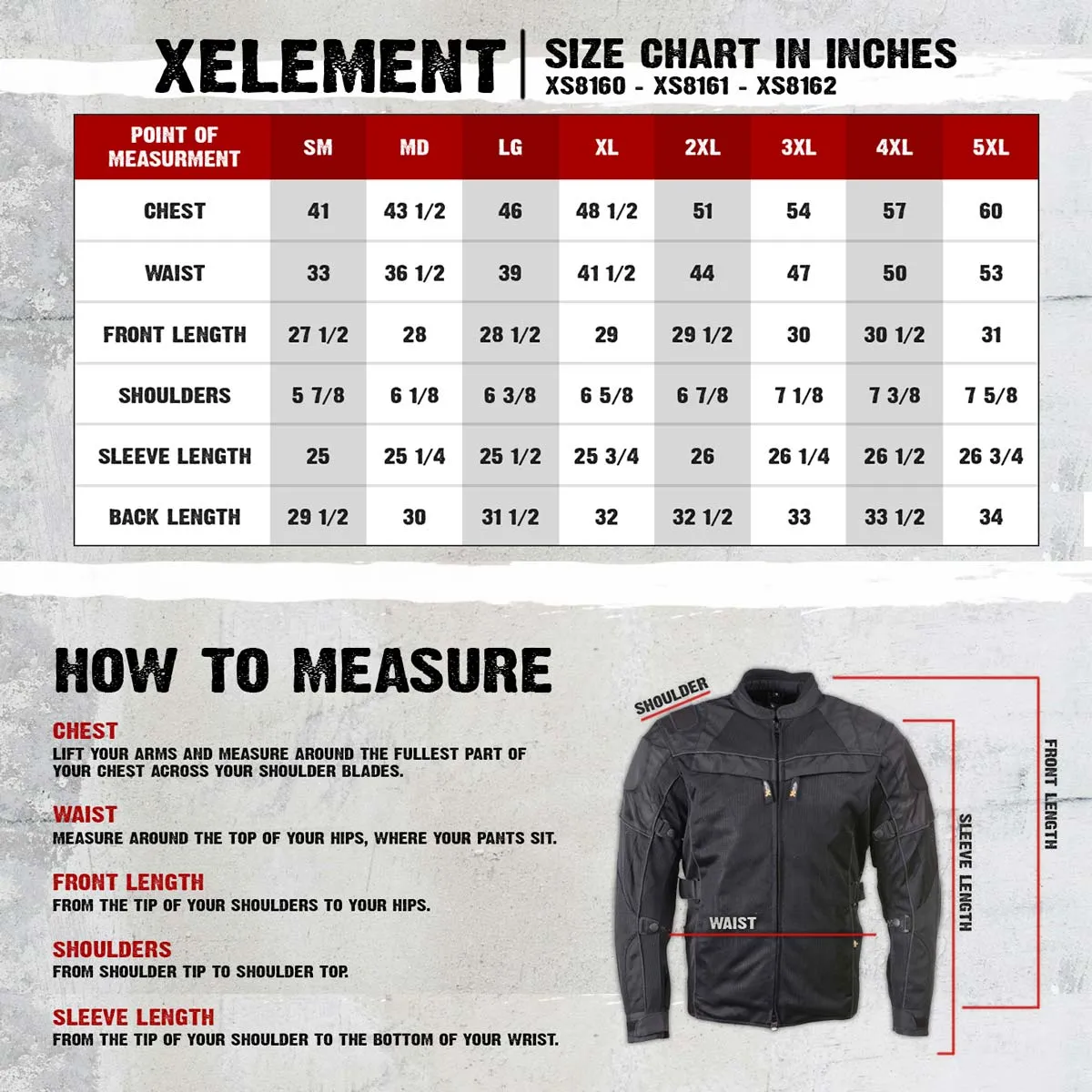 Xelement XS8160 Men's 'Shadow' All Season Black Tri-Tex and Mesh Motorcycle Rider Jacket with X-Armor Protection