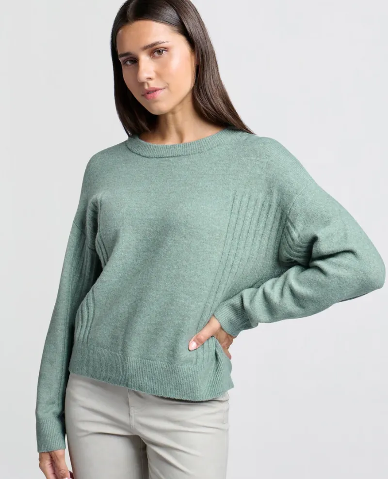 Yaya Jade Green Crew Knit