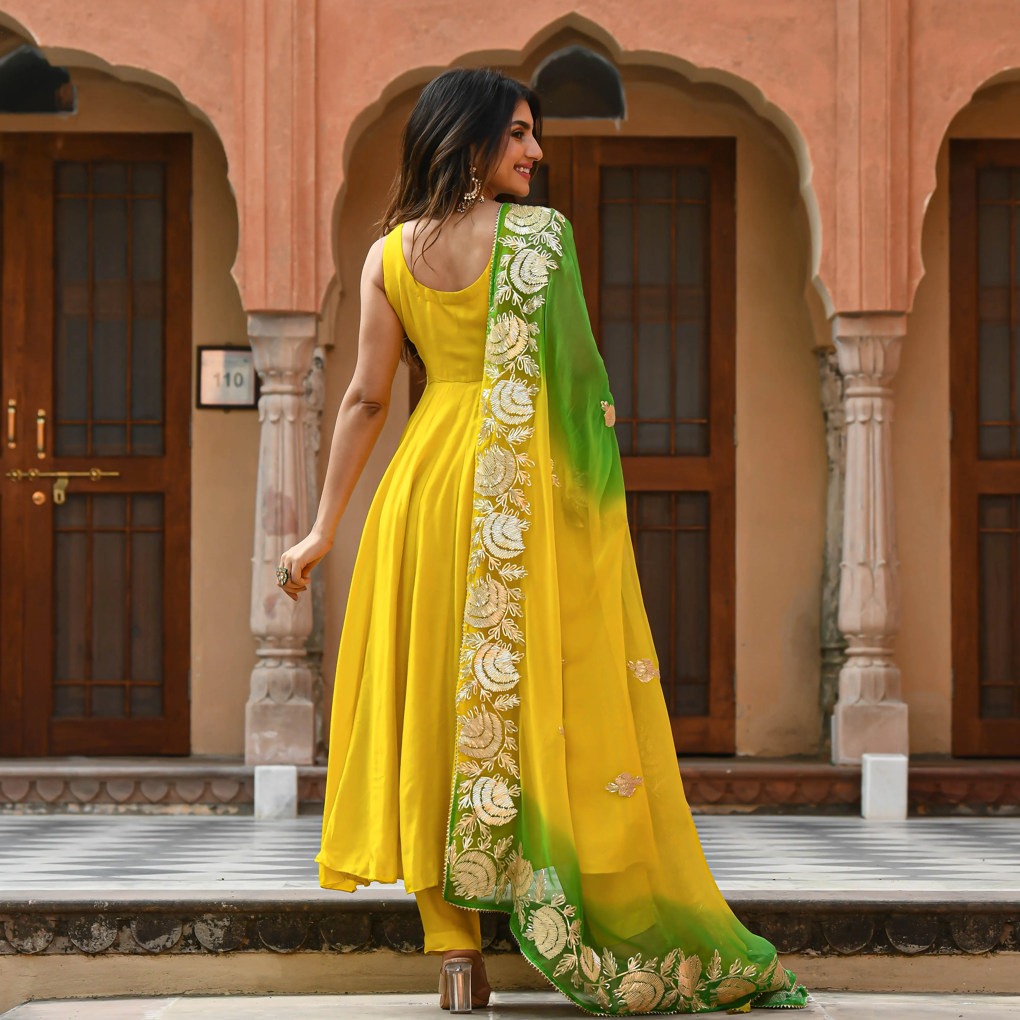 Yellow Green Shades Salwar Suit