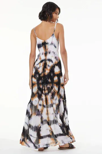 YFB Delphine Chiffon Dress Kaleidoscope Tie Dye