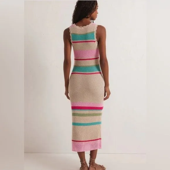 Z Supply Ibiza Stripe Crochet Sweater Maxi Dress