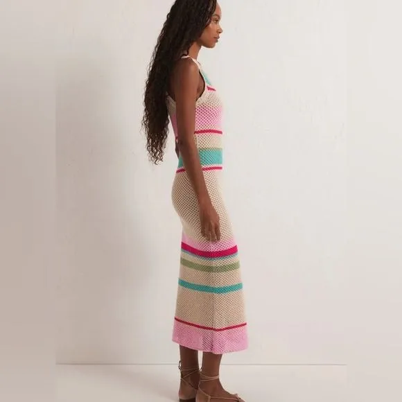 Z Supply Ibiza Stripe Crochet Sweater Maxi Dress